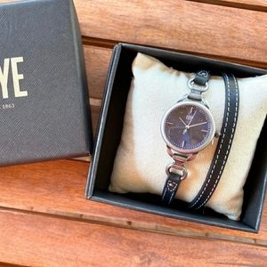 Frye Ilana Black wrap leather watch